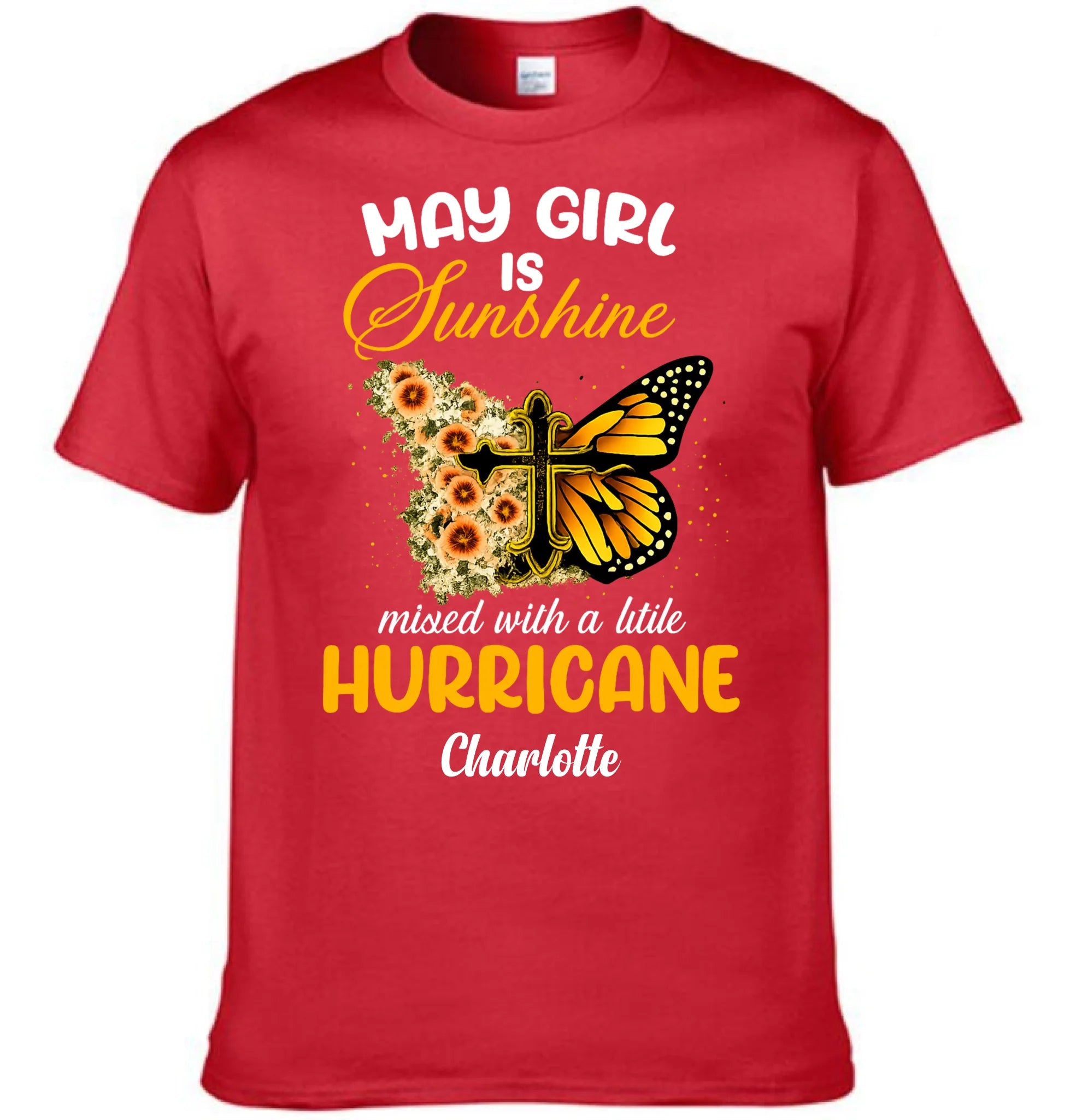 MAY Girls is Sunshine mixed with a little HURRICANE Customized Clothing – Personalized Name - Gift For Hers
