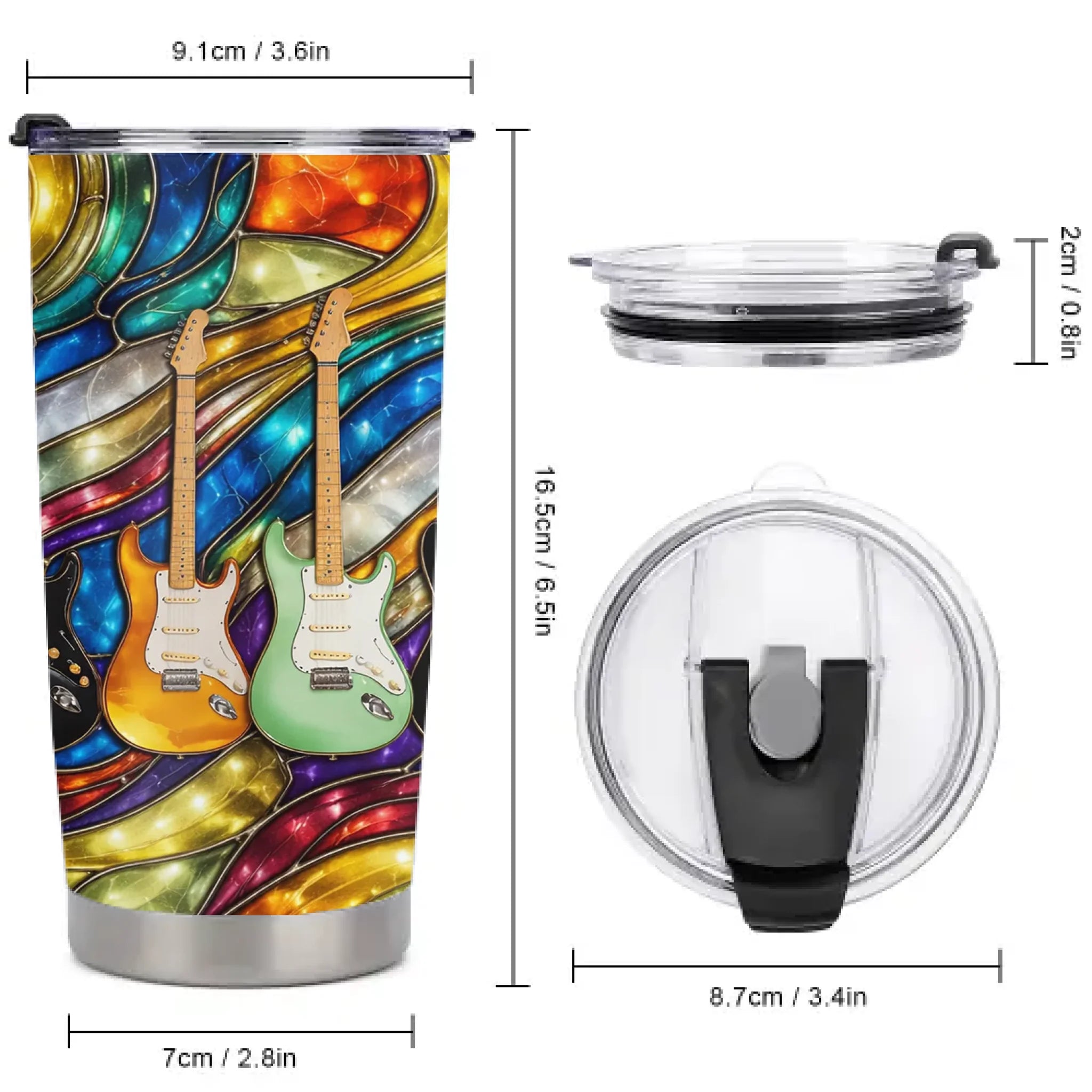 Rock Your Soul Electric Guitars Customized Thermos Cup - Personalized Name - Gifts For Music Lovers