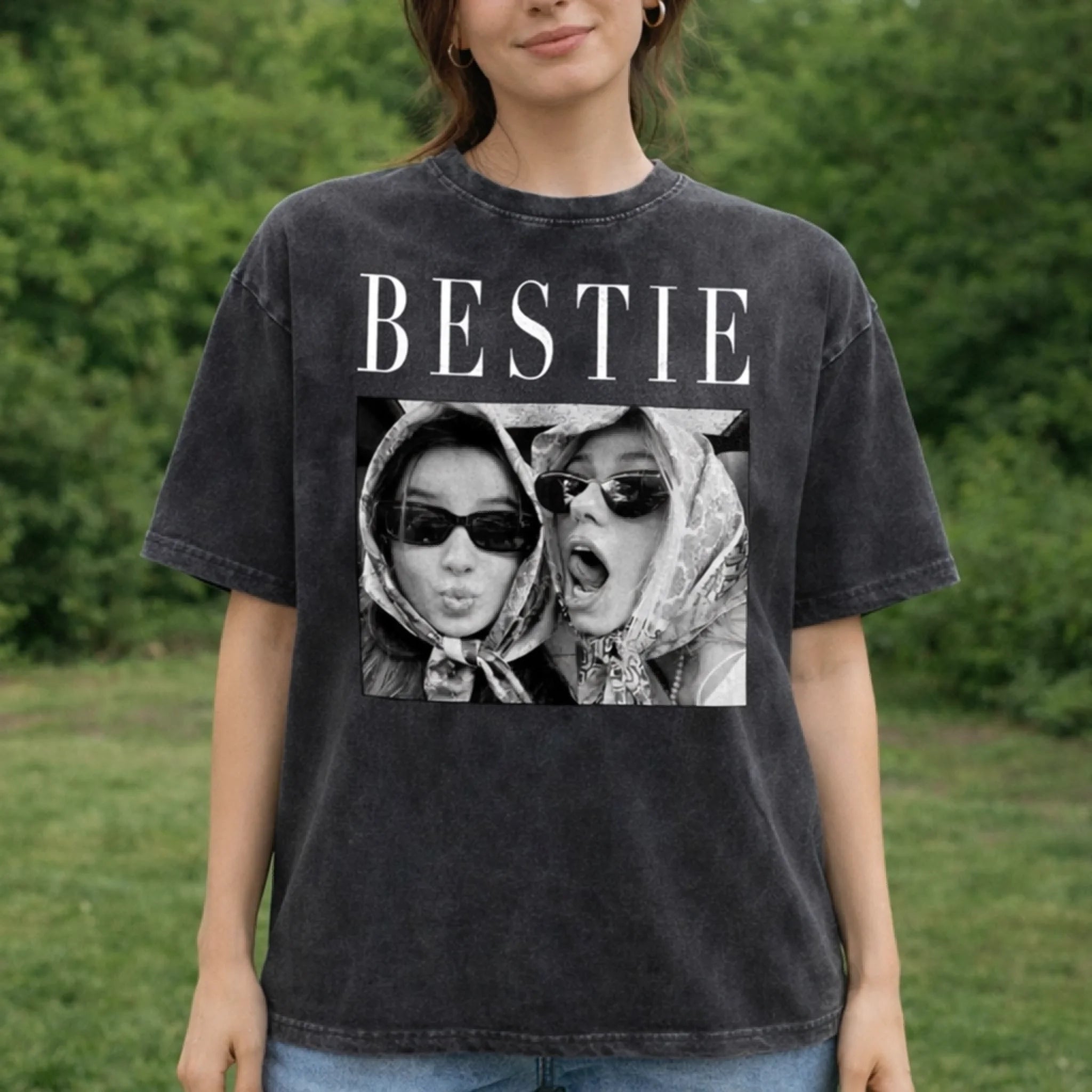 Customized Memories Washed Clothing – Personalized Friendship Photo – Gift For Besties, Friends, Families