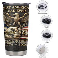 250 Years Of Freedom Customized Thermos Cup - Personalized Name - Gifts For Dad