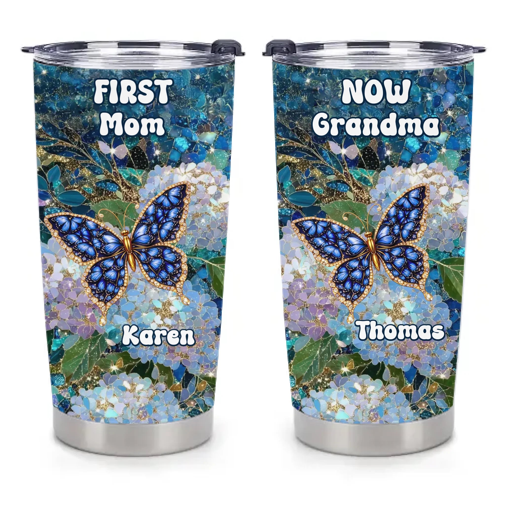 Grandma Timeless Love Piece Customized Thermos Cup - Personalized Names - Gifts For Grandmother, Mother