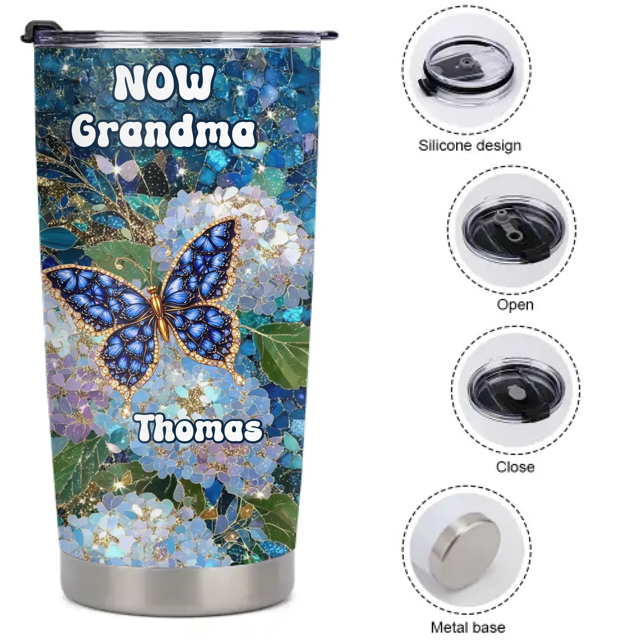 Grandma Timeless Love Piece Customized Thermos Cup - Personalized Names - Gifts For Grandmother, Mother