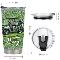 Eat Sleep Golf Repeat Customized Thermos Cup - Personalized Name - Gifts For Golf Lovers