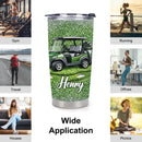 Eat Sleep Golf Repeat Customized Thermos Cup - Personalized Name - Gifts For Golf Lovers