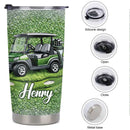 Eat Sleep Golf Repeat Customized Thermos Cup - Personalized Name - Gifts For Golf Lovers
