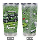 Eat Sleep Golf Repeat Customized Thermos Cup - Personalized Name - Gifts For Golf Lovers