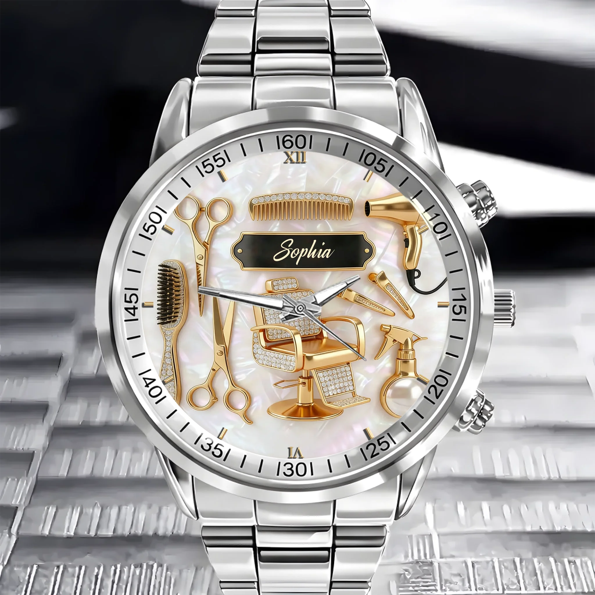 Master of Style Customized Watch – Personalized Name - Gift for Hairstylist, Modeling Enthusiast