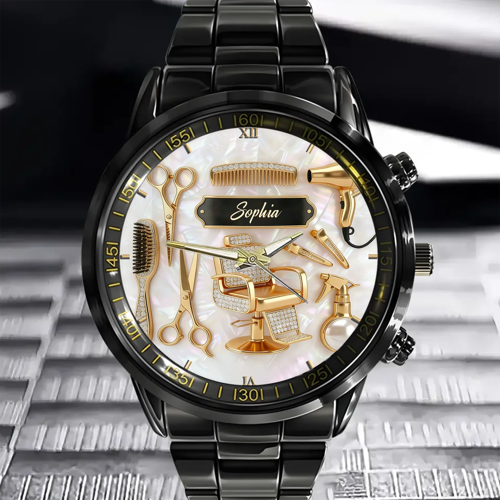 Master of Style Customized Watch – Personalized Name - Gift for Hairstylist, Modeling Enthusiast