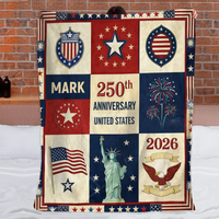 USA 250th Anniversary Customized Blanket – Personalized Name – Gift For Patriot
