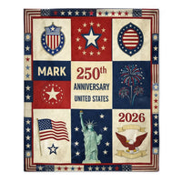 USA 250th Anniversary Customized Blanket – Personalized Name – Gift For Patriot