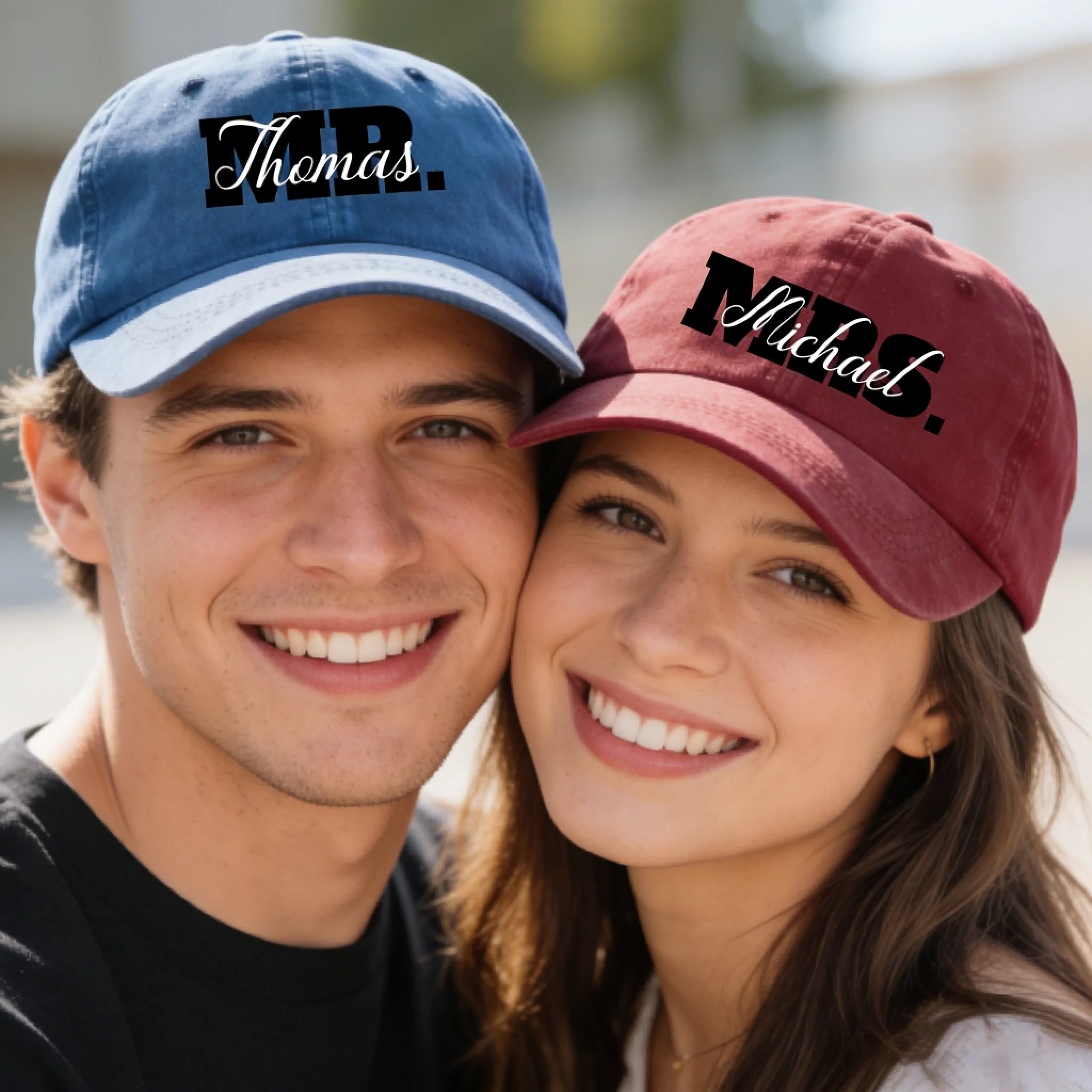 Customized Mr & Mrs Couple Matching Cap - Personalized Family Name - Romantic Gift For Couples, Wives, Husbands