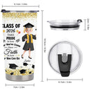 Graduation Nutrition Fact New Version Customized Thermos Cup - Personalized Cartoon Characters And Names - Funny Gift For Graduate