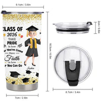 Graduation Nutrition Fact New Version Customized Thermos Cup - Personalized Cartoon Characters And Names - Funny Gift For Graduate