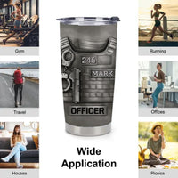 Customized Beloved Officer Thermos Cup - Personalized Name, Number And Role - Gift For Law Enforcement