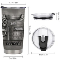Customized Beloved Officer Thermos Cup - Personalized Name, Number And Role - Gift For Law Enforcement