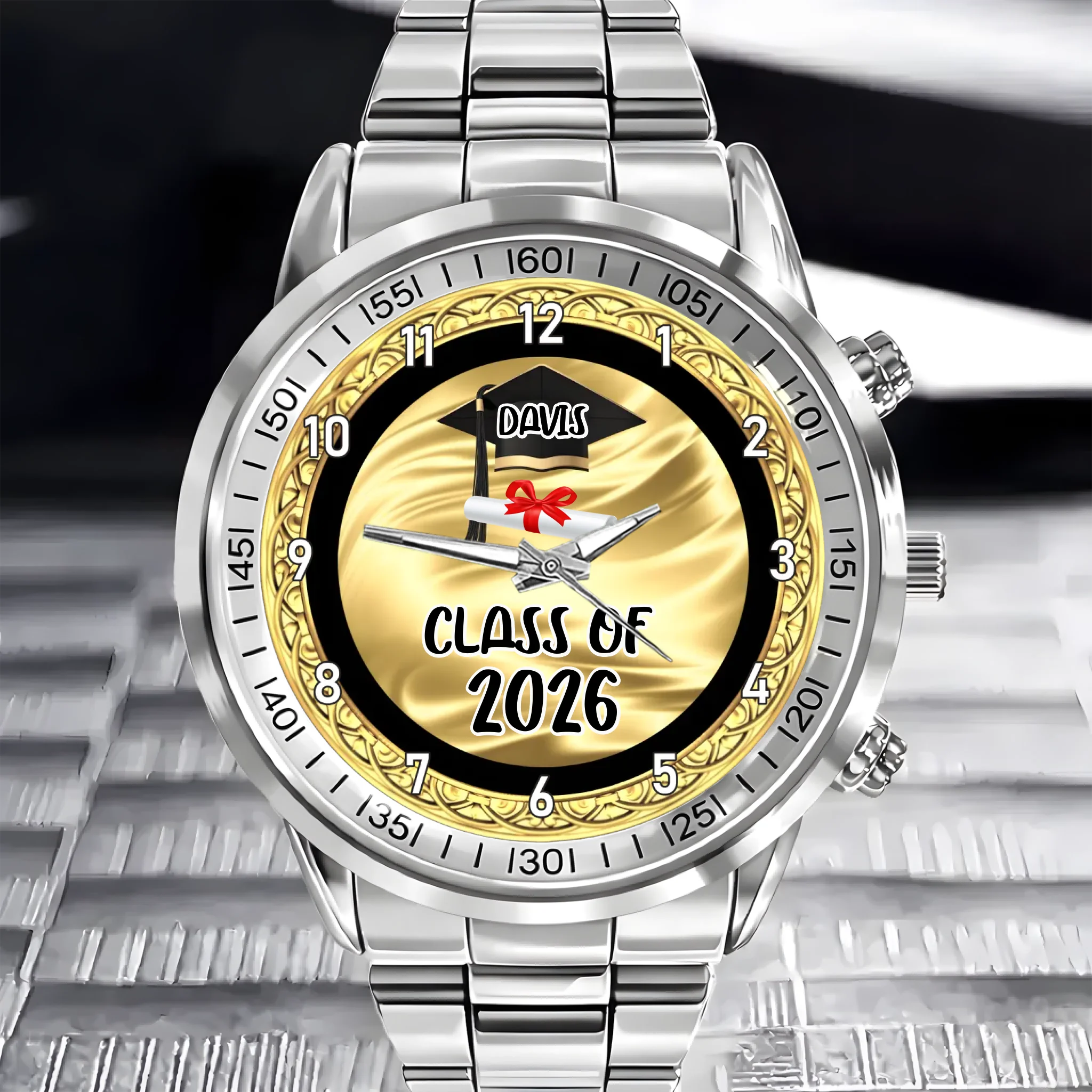 Personalized Graduation Watch 2026 – Custom Engraved Name & Year, Unique Class of 2026 Gift for Him & Her, Perfect Graduation Keepsake