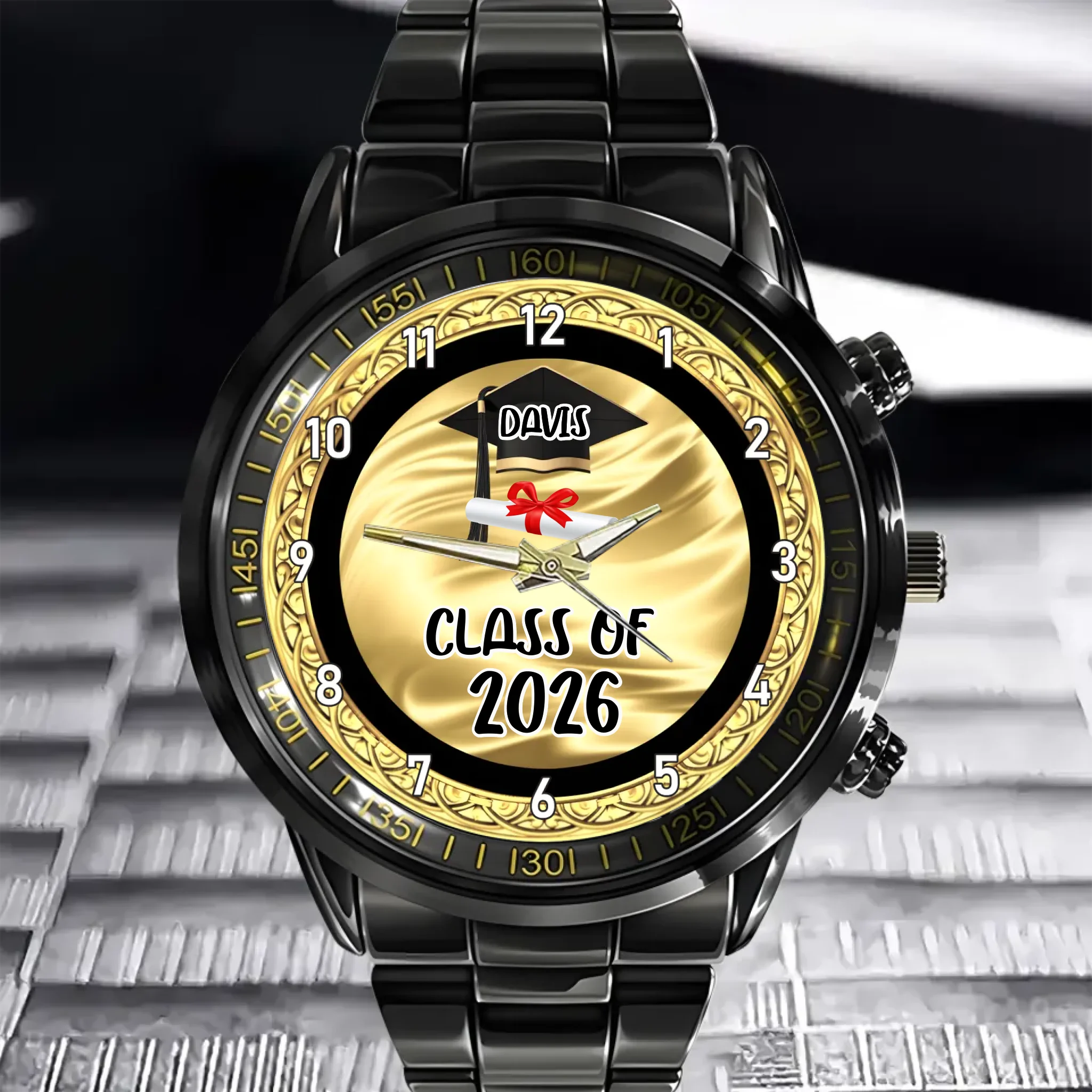 Personalized Graduation Watch 2026 – Custom Engraved Name & Year, Unique Class of 2026 Gift for Him & Her, Perfect Graduation Keepsake