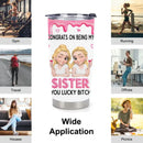 Congrats My Sister/Brother  Customized Thermos Cup - Personalized Characters And Names - Gift For Sister, Brother, Family
