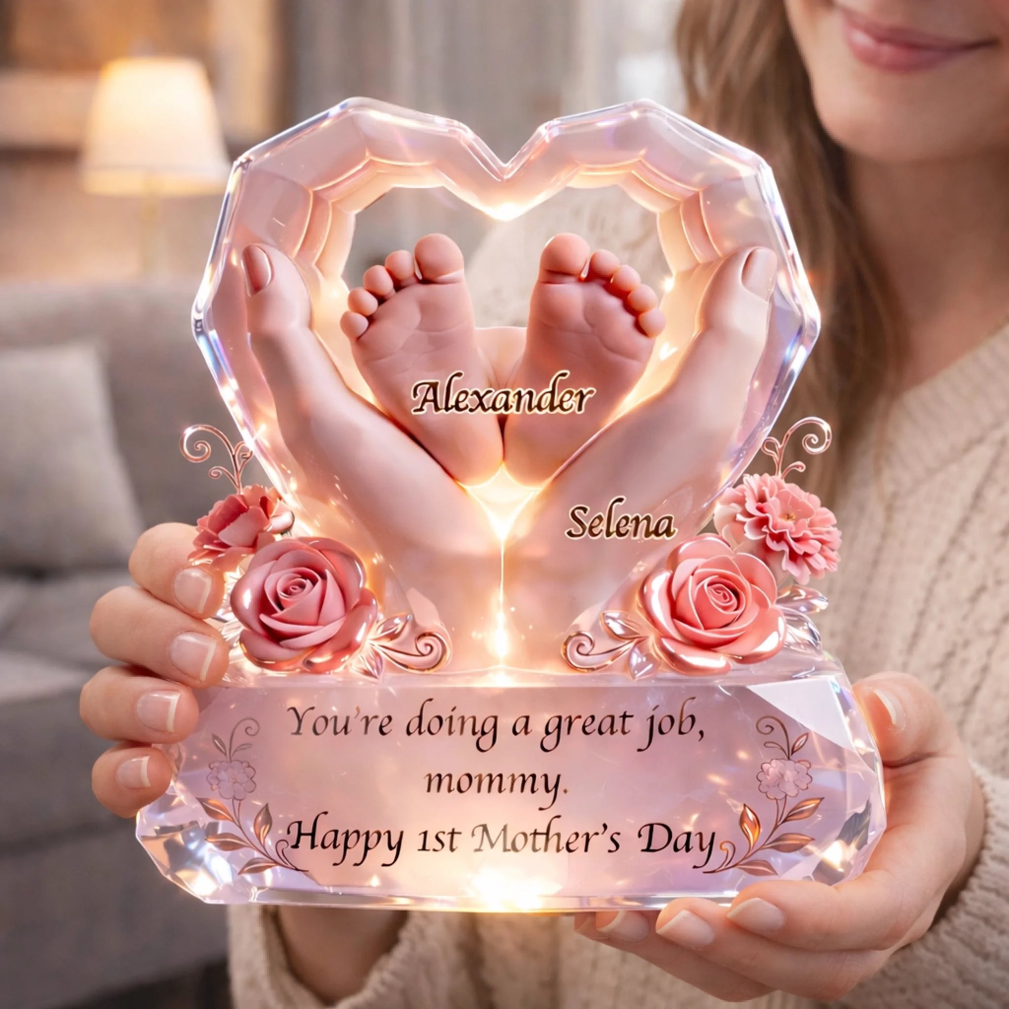 You're Doing A Great Job Customized Acrylic Plaque - Personalized Name And Quote - Gift For Mother's Day