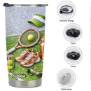 Tennis Game Set Match Customized Thermos Cup - Personalized Name - Gift For Tennis Lovers