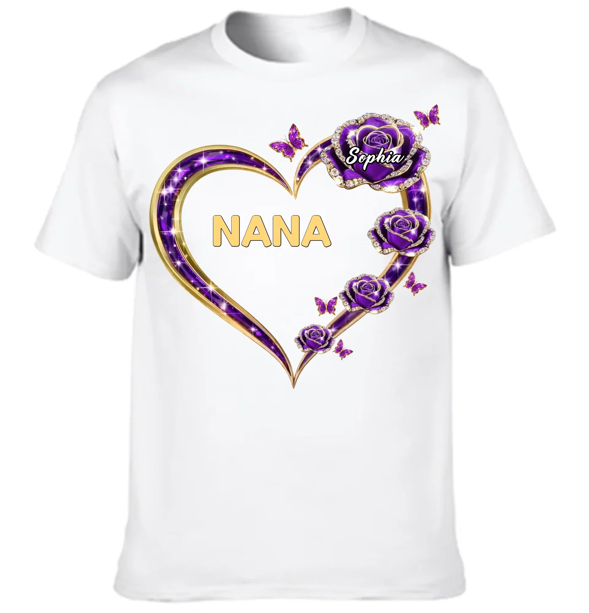Grandma Rose Heart Customized Clothing - Personalized Kids Names - Gifts For Grandma, Mom