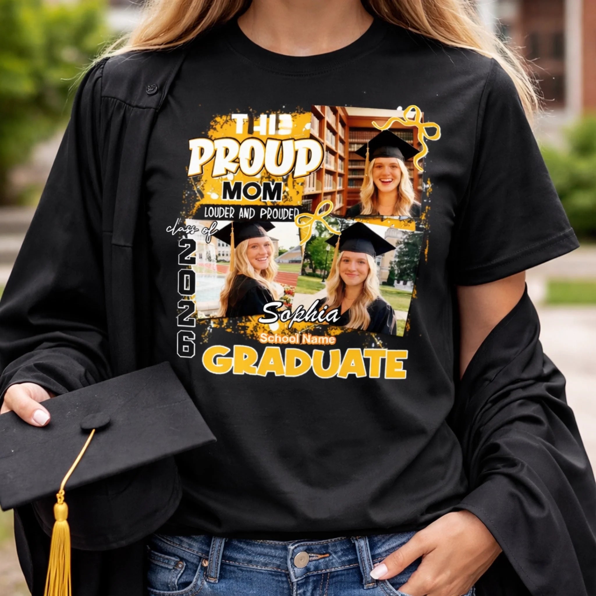 Proud Mom Graduation Shirt 2026 Customized Clothing - Personalized Names And Photos - Gift For Senior Graduate