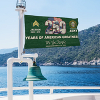 Years Of American Greatness Custom 250 Years Flag - Personalized Name, Years And Branch Patriotic Flag - Gift for Veterans, Patriots, Military Families