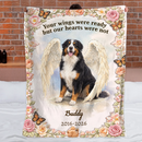 My Sweet Angel, Forever Loved Customized Soft Throw Blanket – Personalized Pet Photo And Name – In Loving Memory Pet Gift