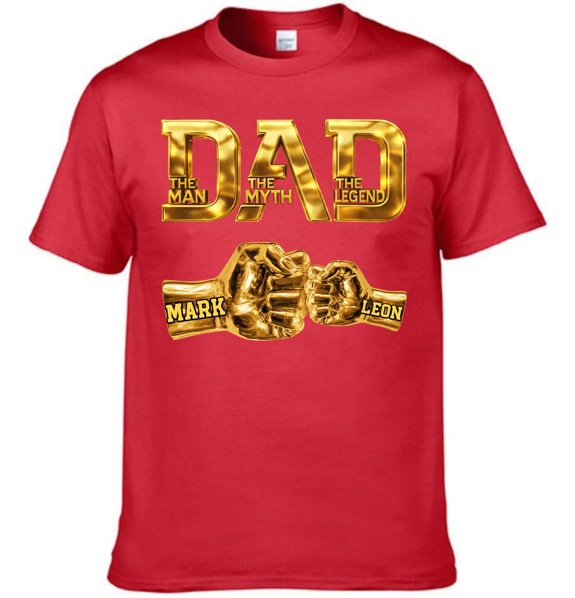 Dad The Man The Myth The Legend Customized Clothing - Personalized Dad's Name And Kid's Name - Funny Father's Day Gift For Dad