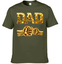 Dad The Man The Myth The Legend Customized Clothing - Personalized Dad's Name And Kid's Name - Funny Father's Day Gift For Dad