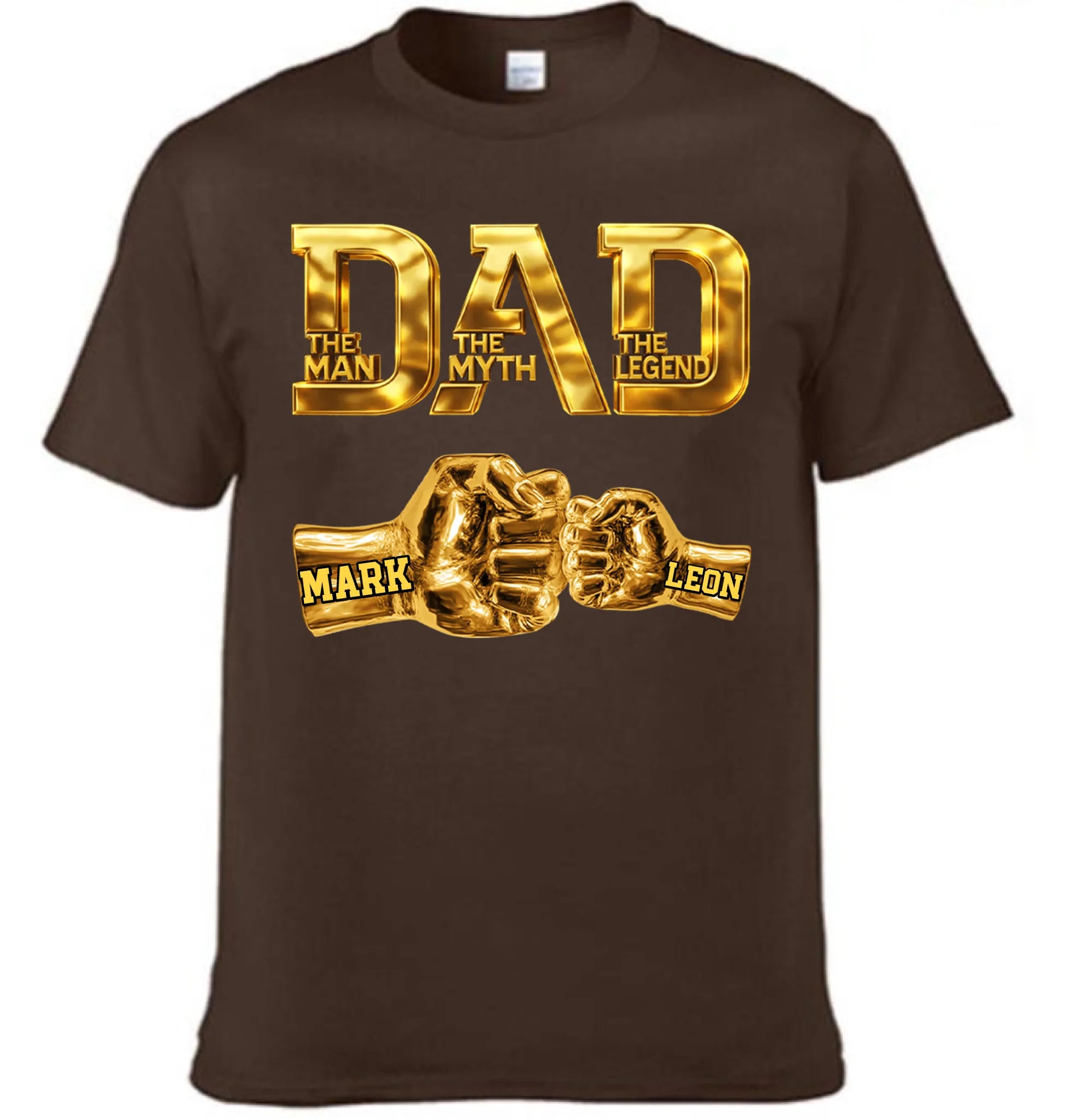 Dad The Man The Myth The Legend Customized Clothing - Personalized Dad's Name And Kid's Name - Funny Father's Day Gift For Dad