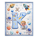 Little One Initial World Customized Soft Throw Blanket – Personalized Child Characters And Initial Letter – Gifts for Children