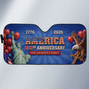 American Spirit Never Fades Customized Car Sunshade - Personalized Family Name - Car Decoration Gift For Patriot, Family