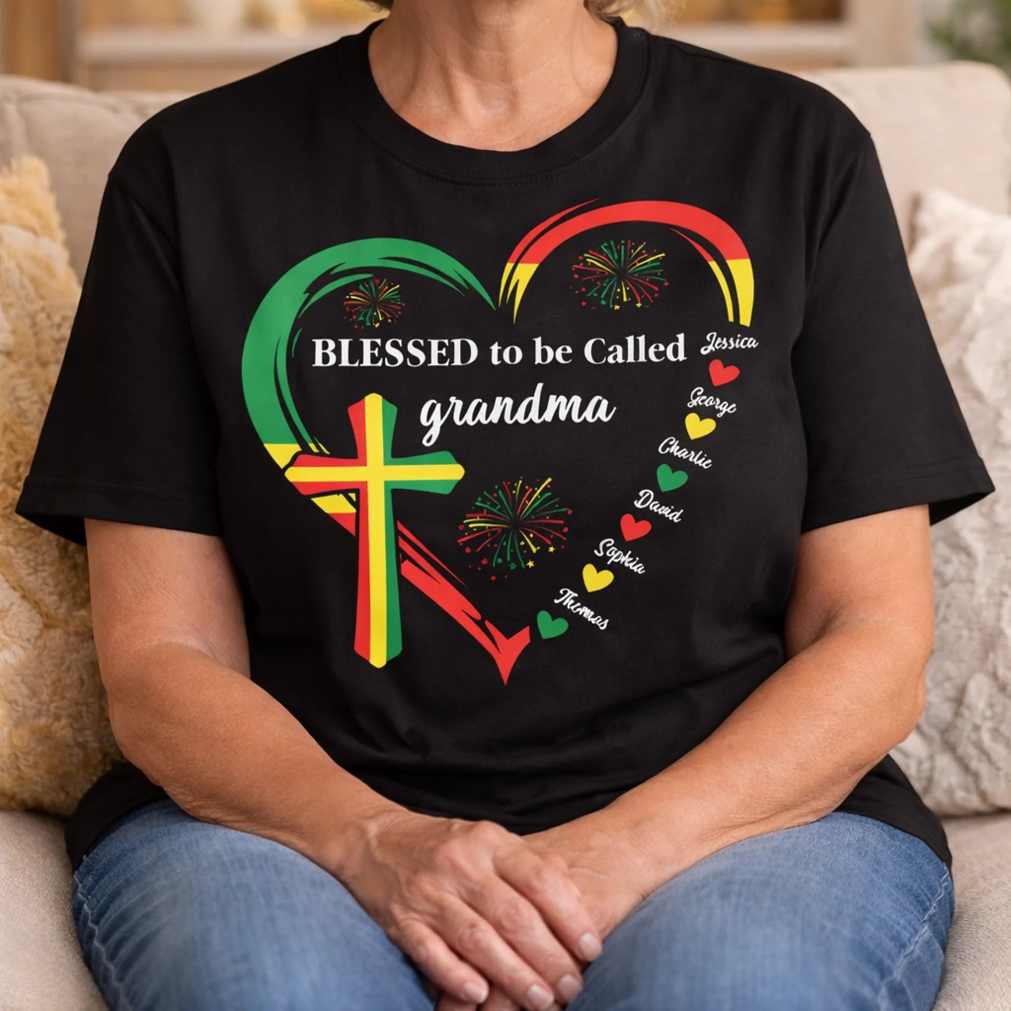 Blessed To Be Called Grandma Customized Clothing - Personalized Title And Kid's Names - Gift For Grandma