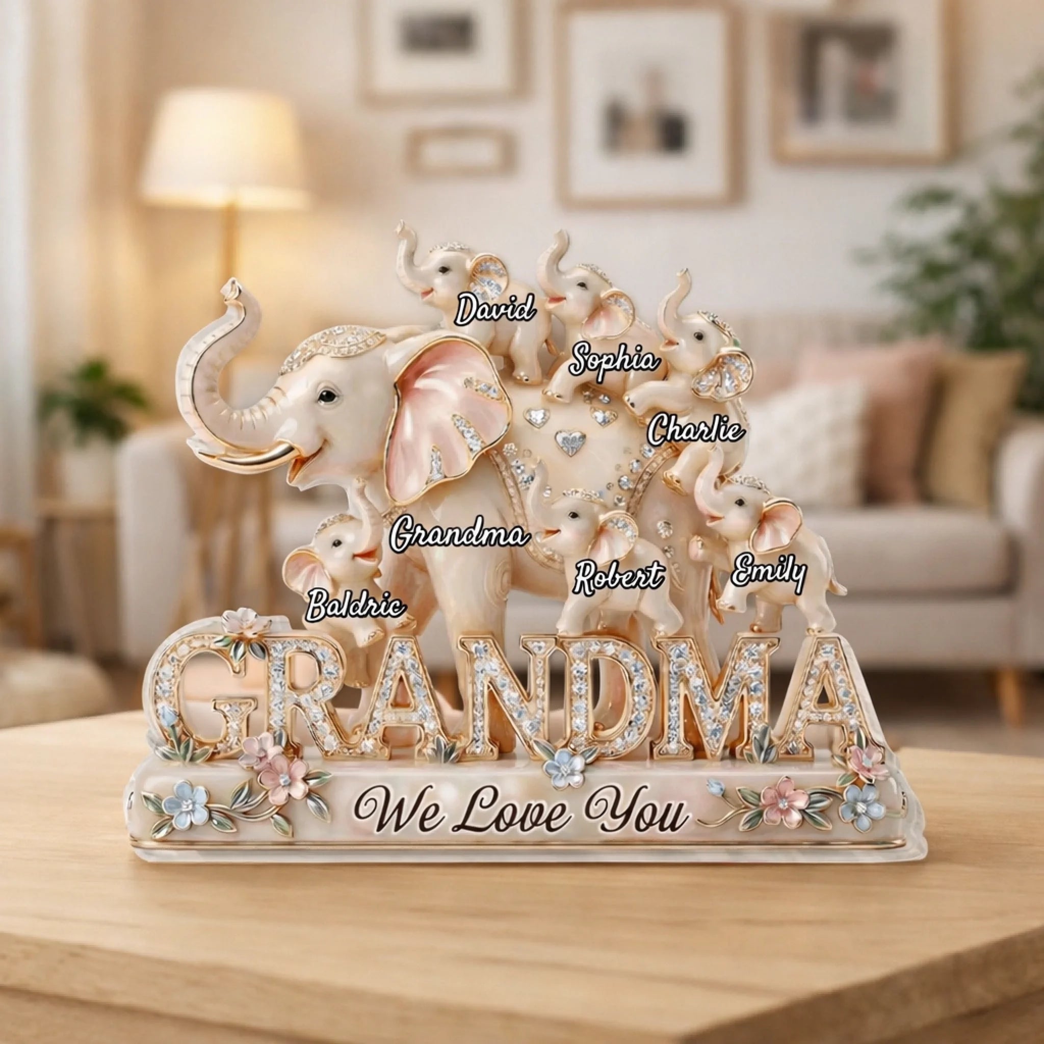 Mommy We Love You Customized Acrylic Plaque - Personalized Title And Kid's Name - Gift For Grandma, Mom