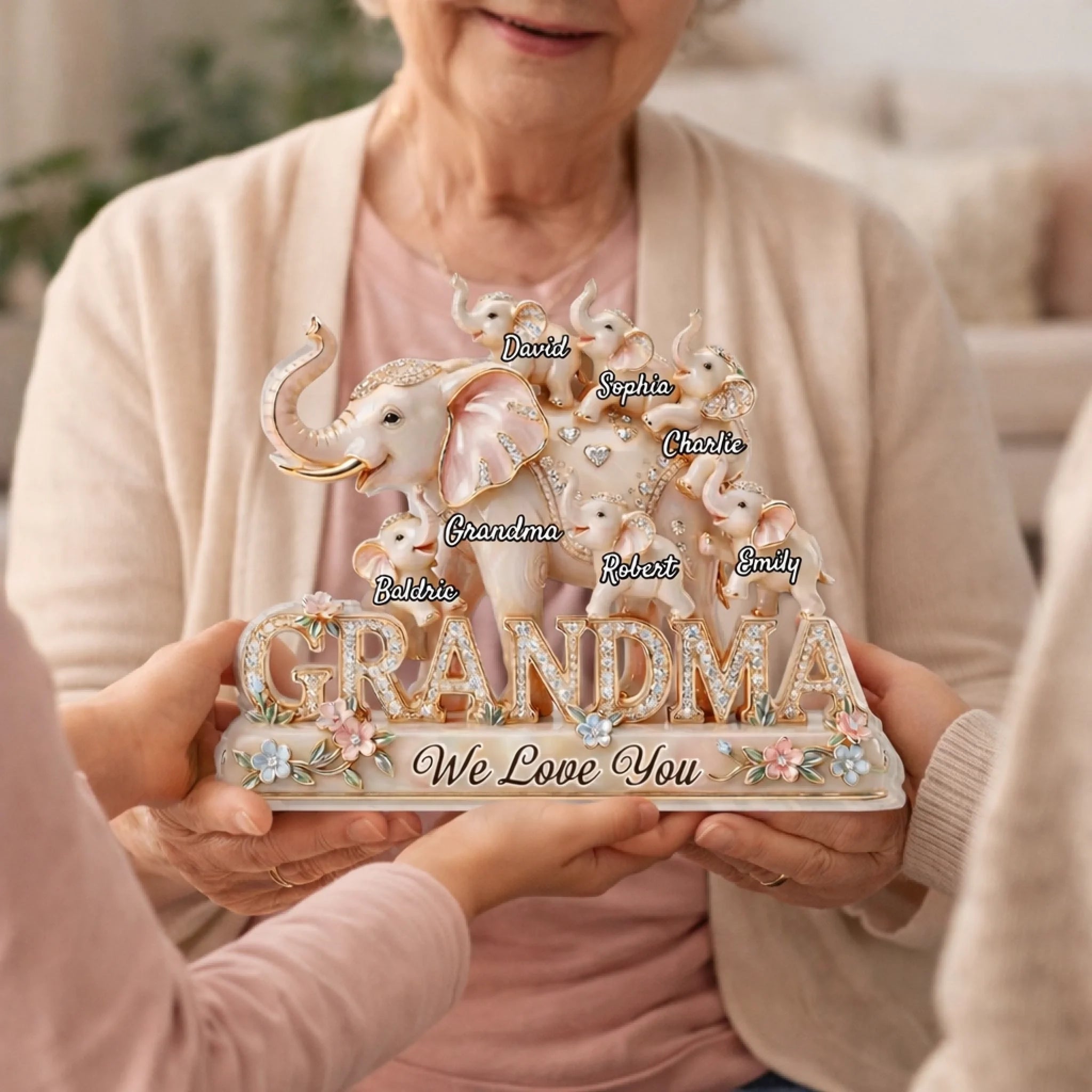 Mommy We Love You Customized Acrylic Plaque - Personalized Title And Kid's Name - Gift For Grandma, Mom