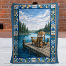 Lake Escape Custom Blanket - Personalized Name - Gift for Fishing Enthusiasts, Dad