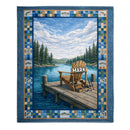 Lake Escape Custom Blanket - Personalized Name - Gift for Fishing Enthusiasts, Dad