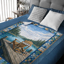 Lake Escape Custom Blanket - Personalized Name - Gift for Fishing Enthusiasts, Dad