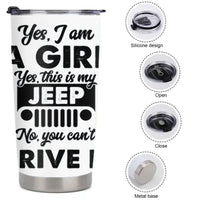 Jeep Girl Customized Thermos Cup - Personalized Character Images And Names - Gift For Jeep Girl, Sister, Friends