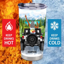 Jeep Girl Customized Thermos Cup - Personalized Character Images And Names - Gift For Jeep Girl, Sister, Friends