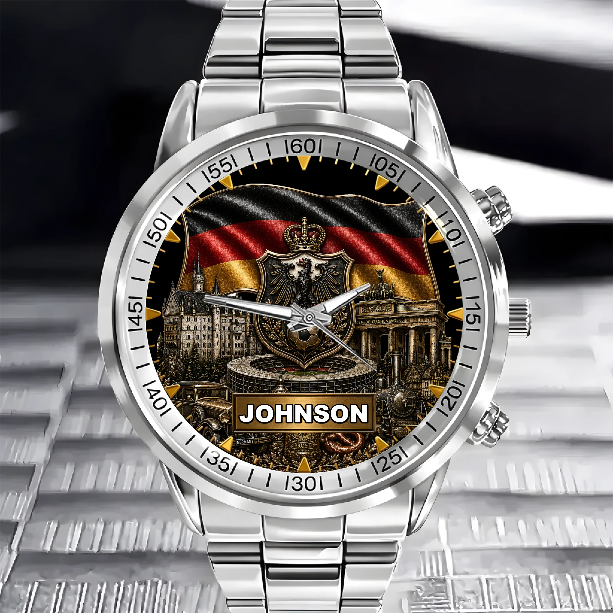 Custom Germany Football Heritage Watch - Personalized Name Watch - Gift for Soccer Fans, Germany Lovers