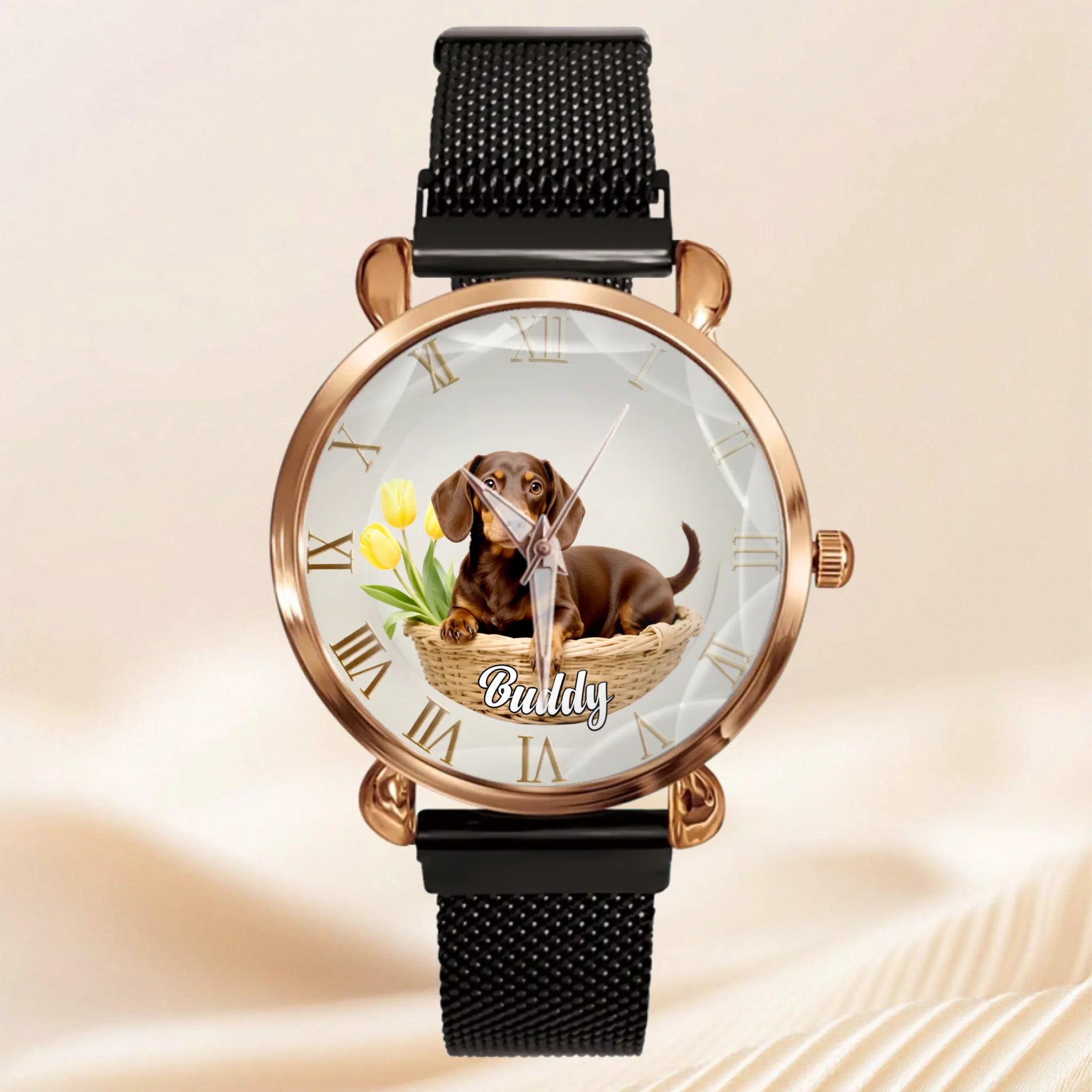 Customised Dog Watch - Dog-themed Watch with Personalised Name and Photo - A Gift For Family,Friend,Dog Lovers