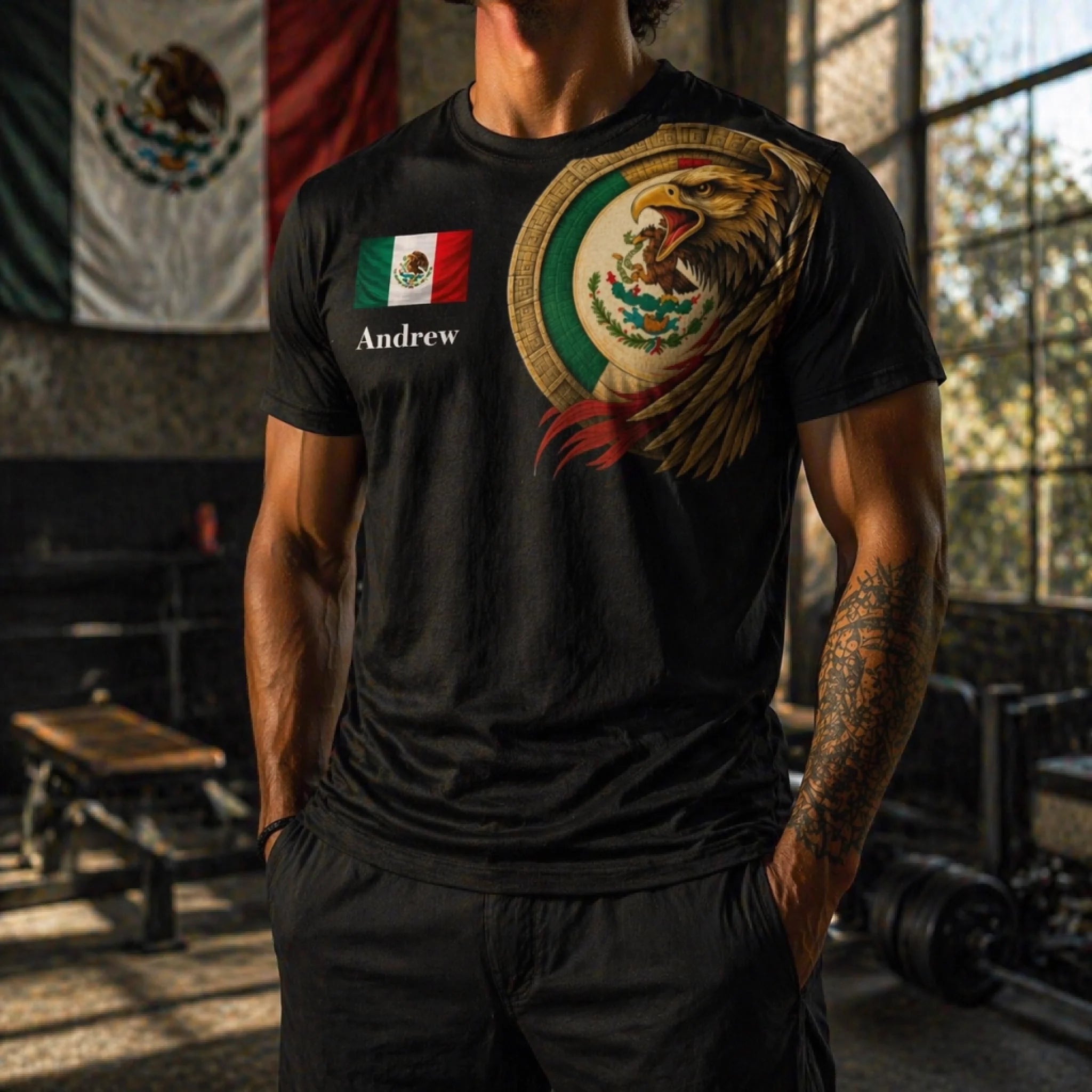 Mexico Flag And Eagle Customized Clothes – Personalized Name – Gift for Mexican Culture Enthusiasts, Friends