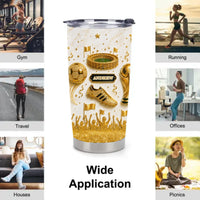 Custom Soccer Champion Thermos Cup - Personalized Name Football Fan Thermos Cup - Gift For Soccer Lovers, Players And Fans