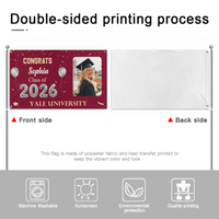 Congrats Proud Graduation Of The Class Customized Flag - Personalized Name, School Name, Photo Flag - Gift for Graduates