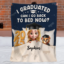 Graduated Can I Go Back To Bed Now - Perfect Personalized Graduation Blanket Gift