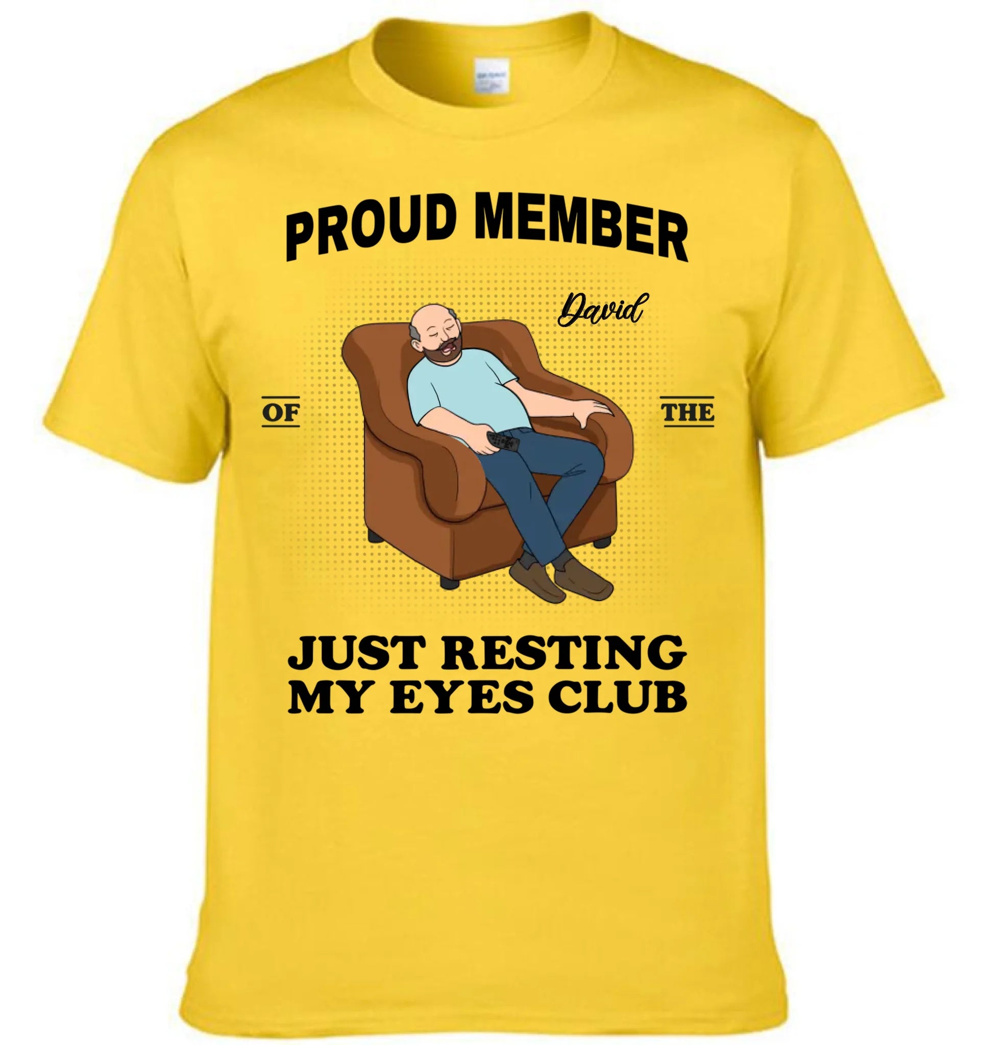 Proud Member Of Just Resting My Eyes Club Customised Clothing - Personalized Cartoon, Name - Funny Father's Day Gift For Husband, Dad, Grandpa