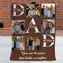 Customised Photo Dad You Are The Piece That Hold Us Together Blanket - Personalized Photo - Father's Day Gift For Husband, Dad, Grandpa, Wife, Mom