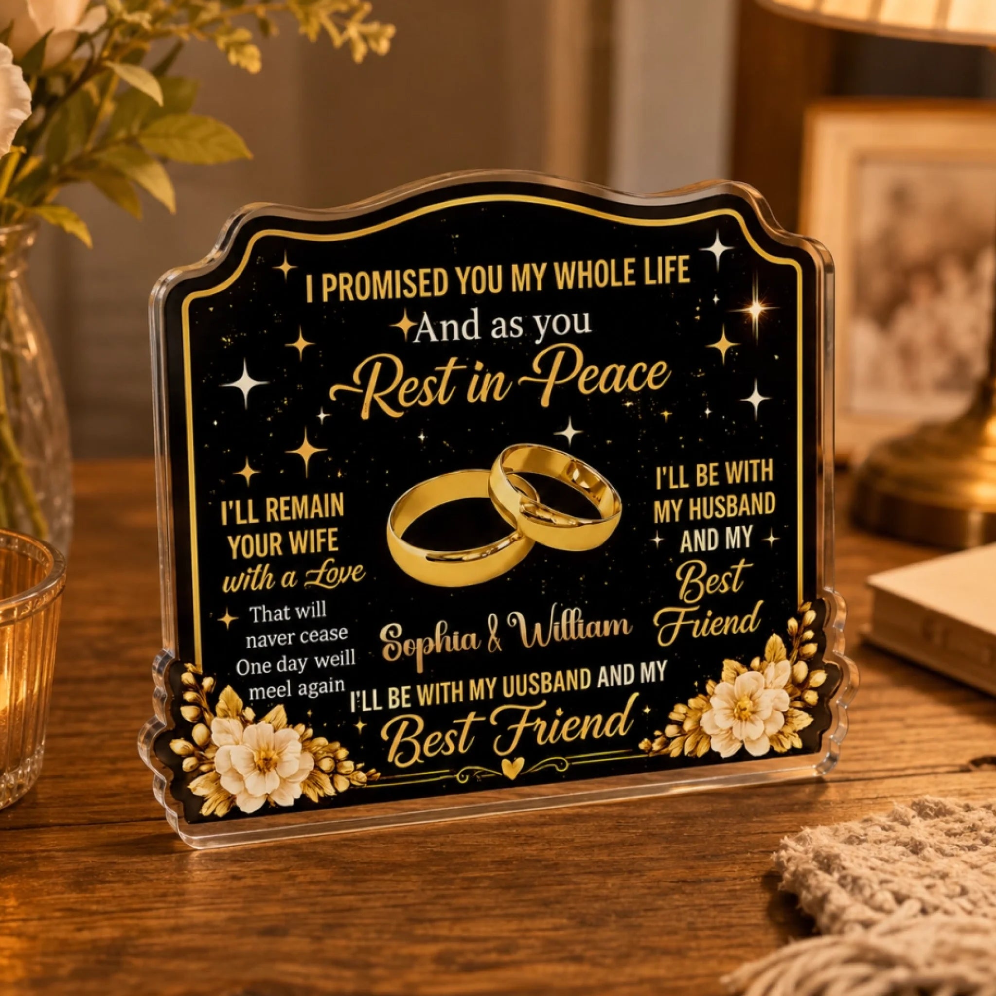 I Promised You My Whole Life Customized Acrylic Plaque - Personalized Name - Romantic Gift For Wife, Husband